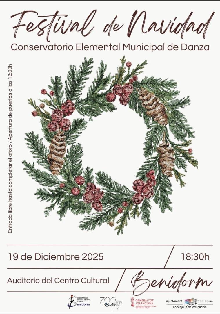 FESTIVAL DE NAVIDAD CONSERVATORIO DANZA 19 DE DICIEMBRE A LAS 18:30H